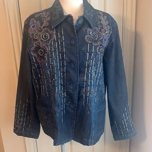 CHICO’S denim jean shirt/jacket. Size 3. BNWT